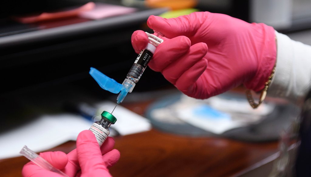Anna Hicks prepares a measles, mumps and rubella vaccine at the Andrews County Health Department, April 8, 2025, in Andrews, Texas. (AP)
