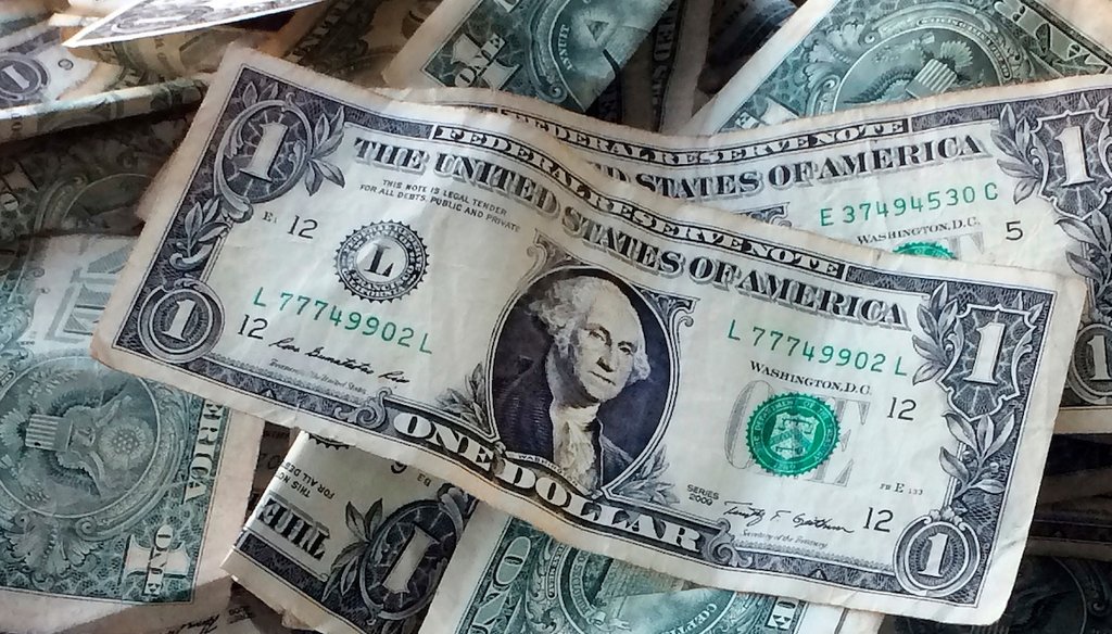 Dollar bills photographed in 2016. (AP)