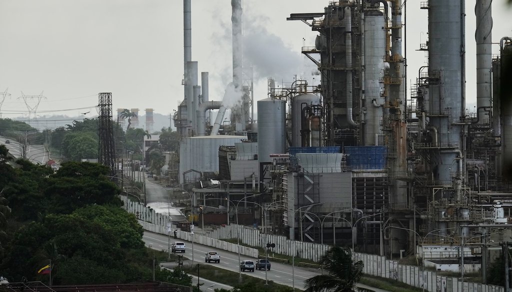 The El Palito refinery in Puerto Cabello, Venezuela, on Dec. 21, 2025. (AP)