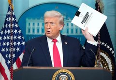 Fact-checking Donald Trump’s marathon press briefing at one-year mark of second term