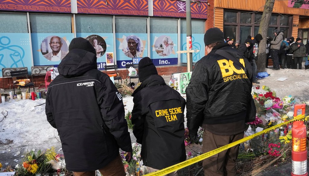 On Jan. 25, 2026, Minnesota Bureau of Criminal Apprehension officers stand near where Alex Pretti was fatally shot by a U.S. Border Patrol officer in Minneapolis. (AP)