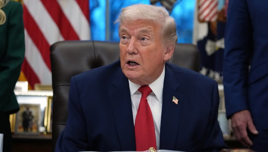 President Donald Trump speaks at an event on addiction recovery in the Oval Office of the White House, Jan. 29, 2026, in Washington. (AP)