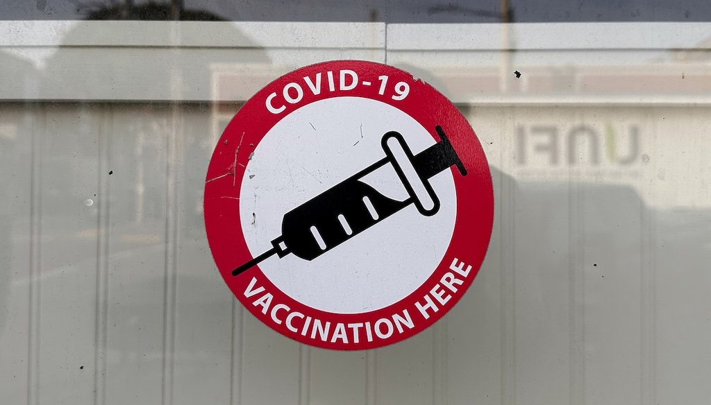 A Covid-19 Vaccination sticker is shown on the window of a closed pharmacy in San Francisco, Friday, Jan. 30, 2026. (AP)