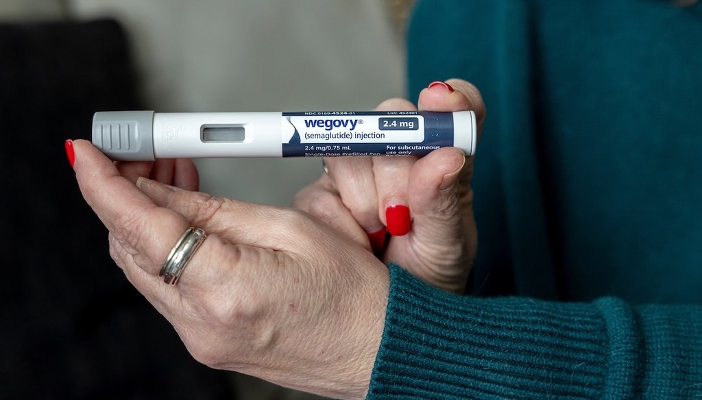 A dose of Wegovy, a GLP-1 drug used for weight loss, is displayed in Front Royal, Va., March 1, 2024. Patients taking GLP-1s should eat a nutrient-dense diet and exercise regularly to prevent damage from malnutrition and dangerously rapid weight loss.(AP)