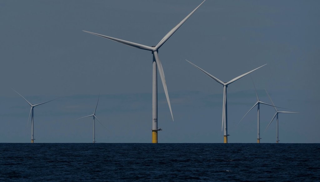 Wind turbines operate at the Vineyard Wind 1 offshore wind farm off the coast of Massachusetts on July 19, 2025. (AP)