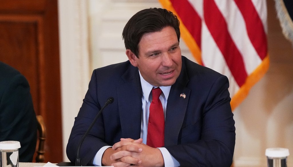 Florida Gov. Ron DeSantis at a roundtable discussion at the White House on March 6, 2026. (AP)