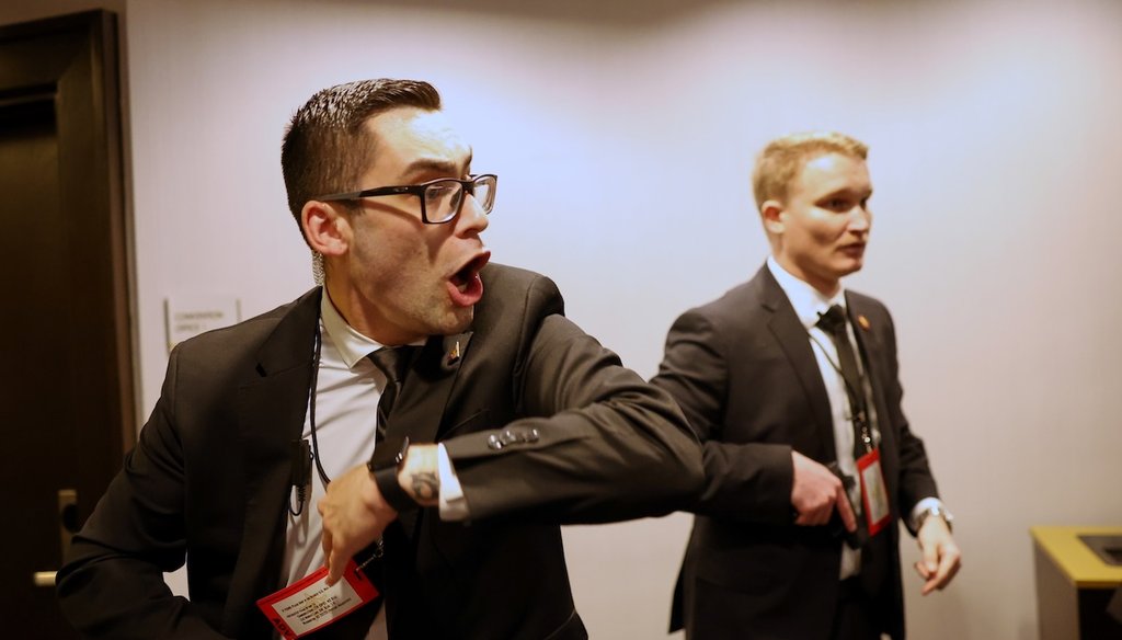 Secret service agents respond during the White House Correspondents' Association dinner, on April 25, 2026. (AP)
