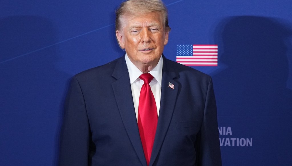 President Donald Trump arrives July 15, 2026, at the United States Army War College in Carlisle, Pa., during the Pennsylvania Defense and Innovation Summit. (AP)