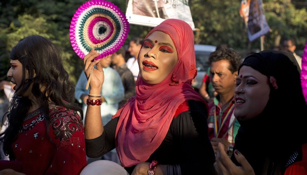 Members of Bangladesh's transgender community participate in a pride rally in Dhaka, Bangladesh, Nov. 10, 2014. (AP)