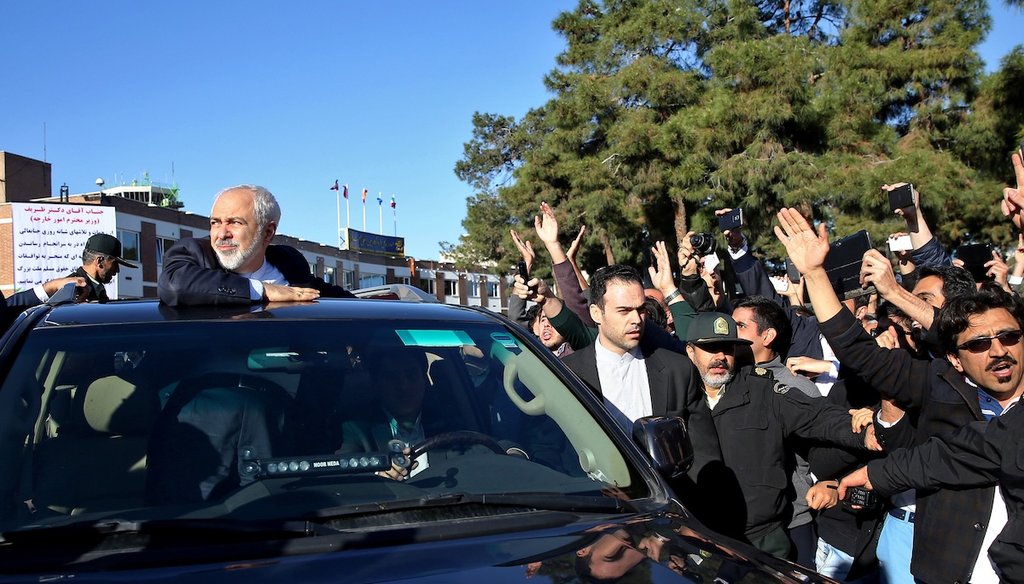 Iranian Foreign Minister and top nuclear negotiator Mohammad Javad Zarif arrives in Tehran, Iran, on April 3, 2015, after Iran and six world powers reached a preliminary nuclear agreement. (AP)