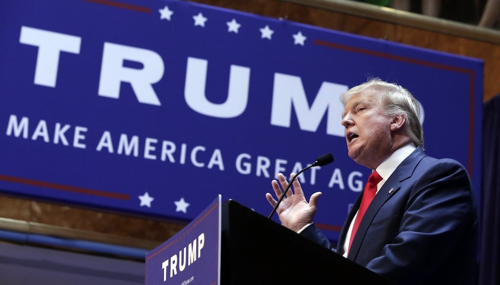 Donald Trump announces his candidacy for president at Trump Tower in New York City on June 16, 2015. (AP)