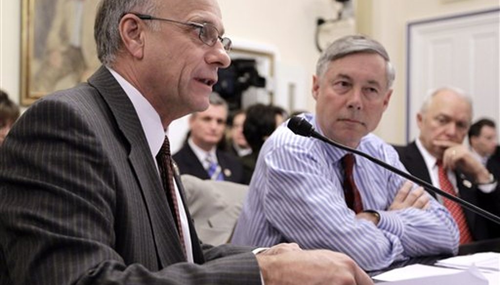 GOP Reps. Steve King (left) and Fred Upton testify before a House committee meeting in 2011 to discuss legislation to repeal the Affordable Care Act.