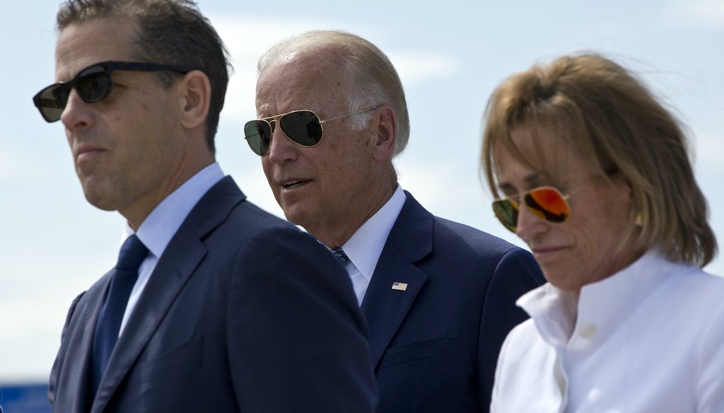 U.S. Vice President Joe Biden, center, son Hunter Biden, left, and his sister Valerie Biden Owens, right, at a ceremony in Sojevo, Kosovo, Aug. 17, 2016.(AP)