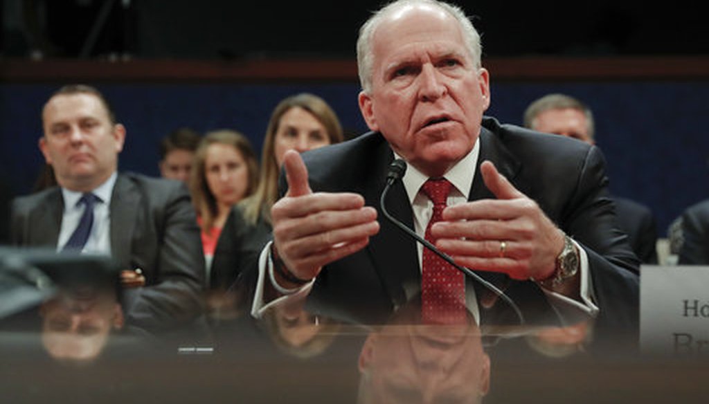 Former CIA Director John Brennan testifies on Capitol Hill on May 23, 2017. (AP/Pablo Martinez Monsivais)