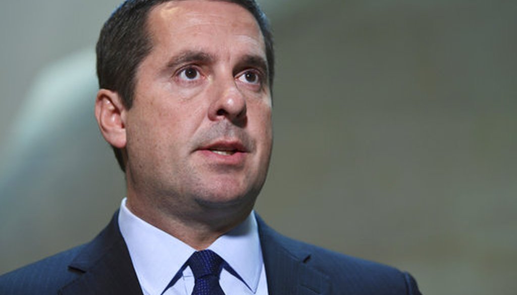 House Intelligence Committee Chairman Rep. Devin Nunes, R-Calif., speaking on Capitol Hill in Washington Oct. 24, 2017. (AP Photo/Susan Walsh)