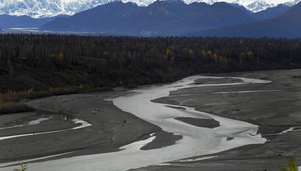 North America's tallest peak, Denali, is seen from a turnout in Denali State Park, Alaska. (AP/Becky Bohrer)