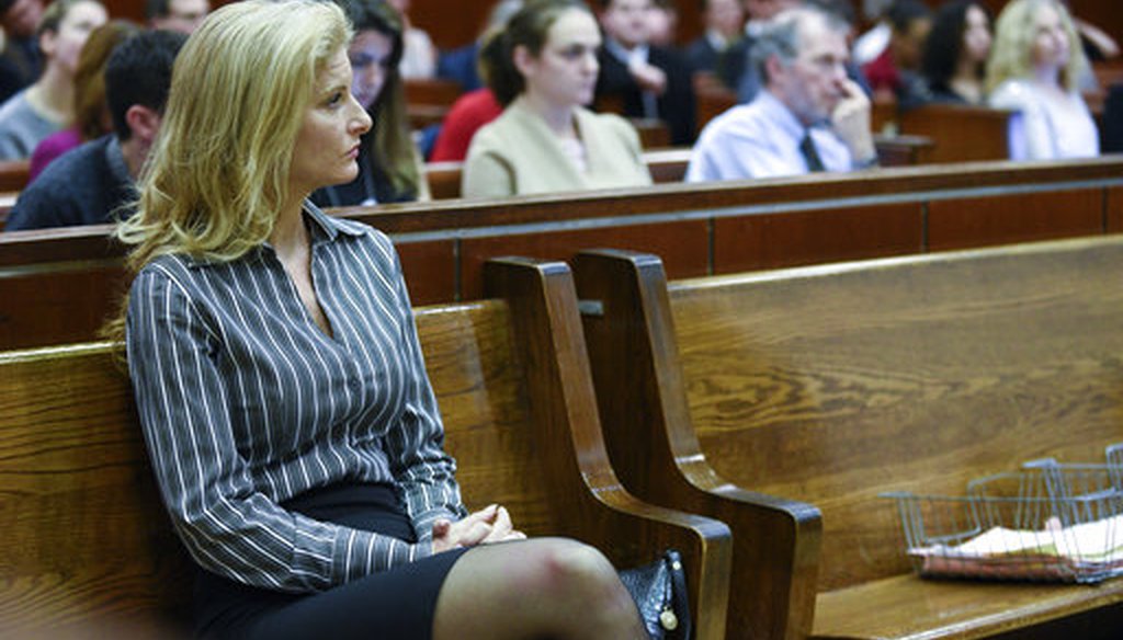Summer Zervos appears at a hearing in Manhattan State Supreme court for a defamation lawsuit filed by Zervos against President Donald Trump, on Dec. 5, 2017 in New York. (NY Daily News/Barry Williams, Pool)