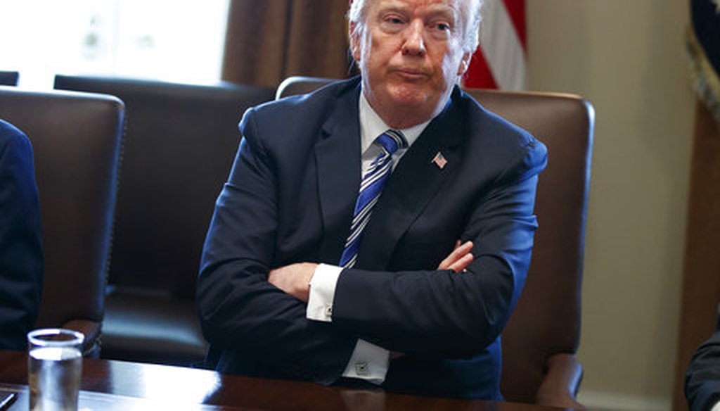 President Donald Trump listens during a cabinet meeting at the White House in Washington on March 8, 2018. (AP/Vucci)