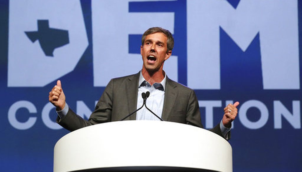 Beto O'Rourke speaks during the general session at the Texas Democratic Convention on June 22, 2018, in Fort Worth, Texas. (AP/Richard W. Rodriguez)