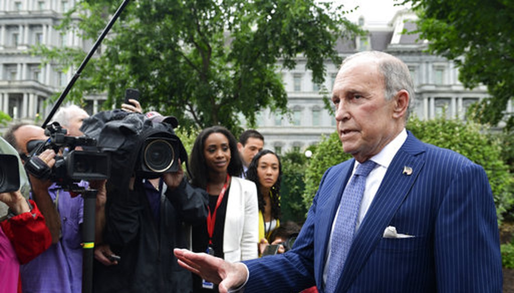 White House National Economic Council Director Larry Kudlow speaks with reporters at the White House on June 27, 2018. (AP/Susan Walsh)