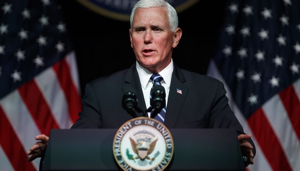Vice President Mike Pence announces the creation of the Space Force at the Pentagon on Aug. 9, 2018.