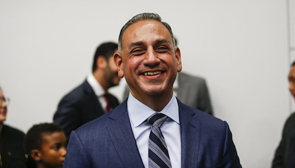 California congressional candidates Gil Cisneros attends at the Take It Back California event where former President Barack Obama campaigns in support of California congressional candidates, Saturday, Sept. 8, 2018, in Anaheim, Calif. (AP)