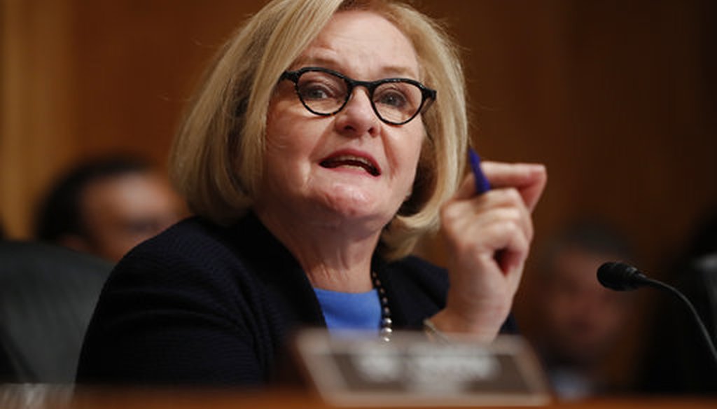 Sen. Claire McCaskill, D-Mo., speaks during a hearing on Capitol Hill on Sept. 18, 2018. (AP/Pablo Martinez Monsivais)