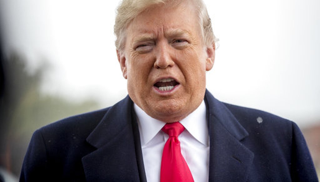 President Donald Trump speaks to reporters at Andrews Air Force Base, Md., on Oct. 27, 2018. (AP Photo/Andrew Harnik)
