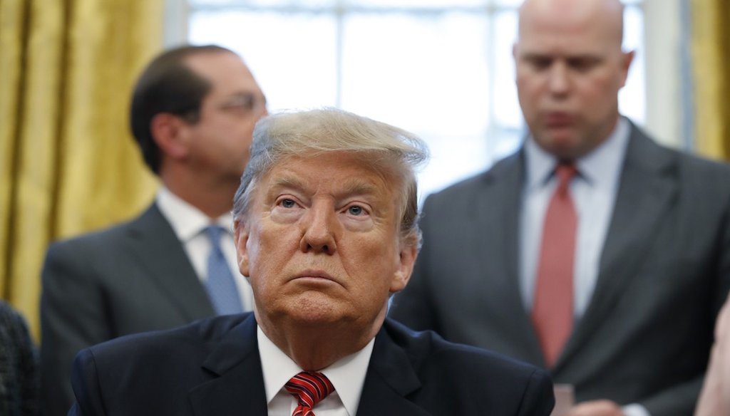 President Donald Trump talks before signing anti-human trafficking legislation, Wednesday Jan. 9, 2019, in the Oval Office of the White House in Washington. (AP)