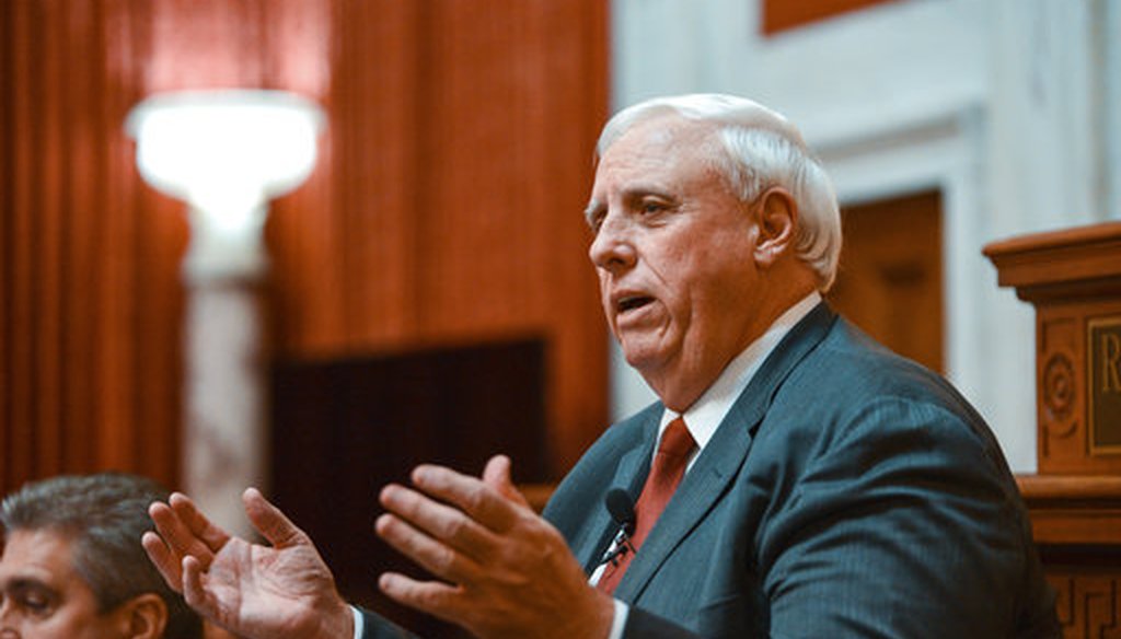 Gov. Jim Justice, R. W.Va., delivers his annual State of the State speech on Jan. 9, 2019. (AP)