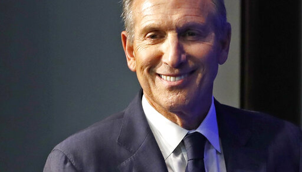 Former Starbucks CEO and Chairman Howard Schultz smiles as he walks on stage at the kickoff event for his book promotion tour Monday, Jan. 28, 2019, in New York. Schultz has teased the prospect of a 2020 presidential bid. (AP Photo/Kathy Willens)