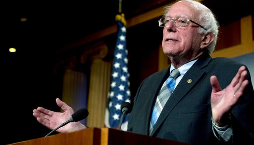 Sen. Bernie Sanders, I-Vt., speaks at a news conference on Capitol Hill in Washington on In this Jan. 30, 2019 (AP)