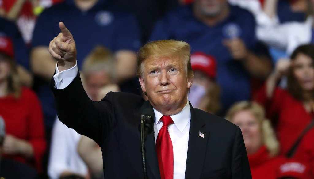 President Donald Trump speaks during a rally in Grand Rapids, Mich., March 28, 2019. (AP Photo)