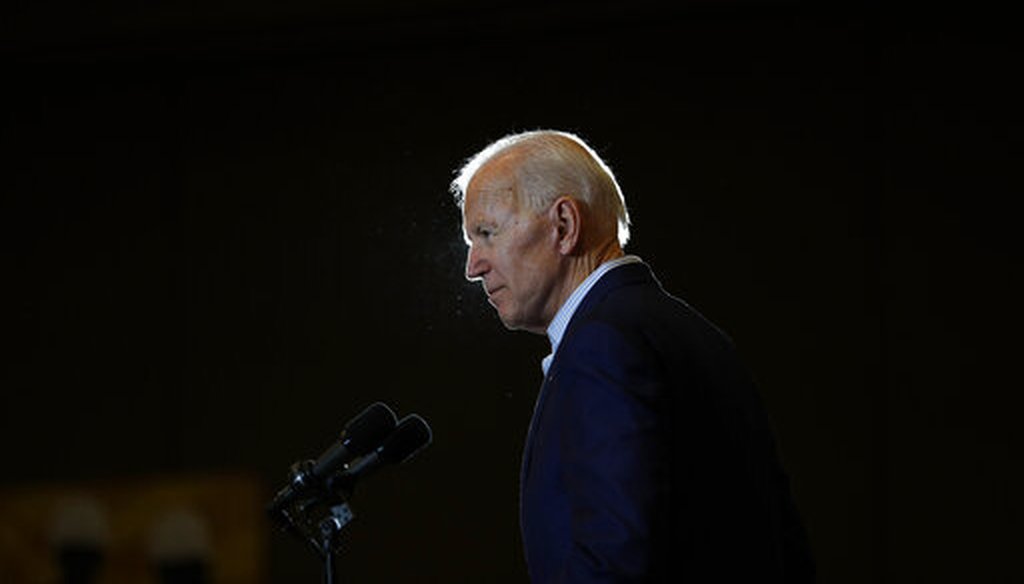 Former Vice President and Democratic presidential candidate Joe Biden speaks at a rally with members of a painters and construction union May 7, 2019, in Henderson, Nev. (AP)