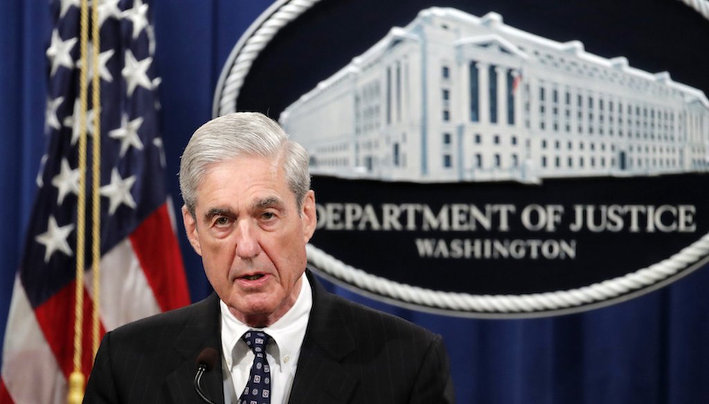 Special counsel Robert Mueller speaks at the U.S. Justice Department on May 29, 2019, about the Russia investigation. (AP)