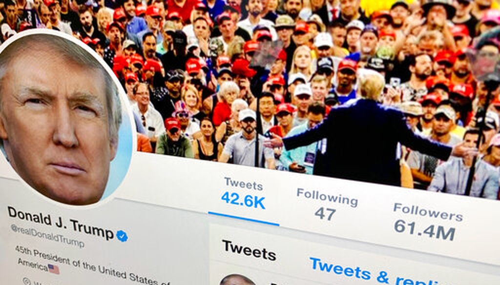 President Donald Trump's Twitter feed is shown on a computer screen on June 27, 2019, in New York. (AP/Kane)