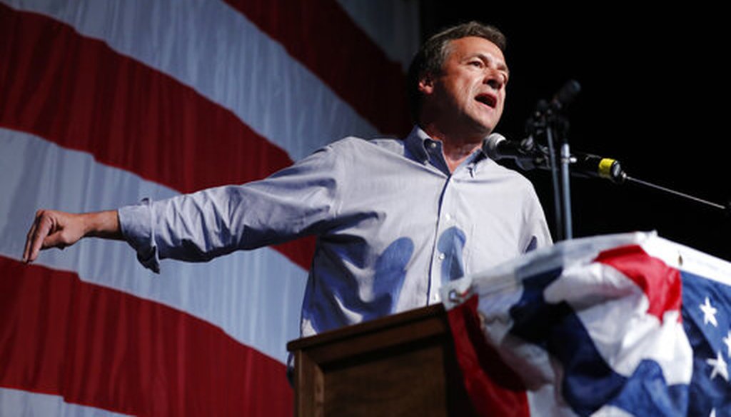 Democratic presidential candidate Steve Bullock speaks at the Iowa Democratic Wing Ding at the Surf Ballroom, in Clear Lake, Iowa, Aug. 9, 2019. (AP)