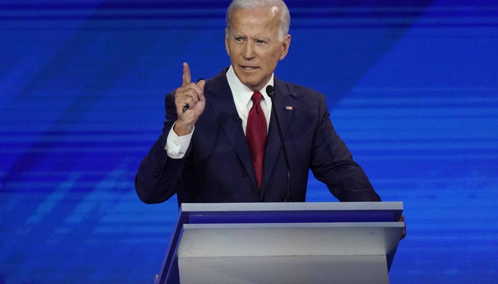 Joe Biden on Sept. 12, 2019, during a Democratic presidential primary debate in Houston. (AP)