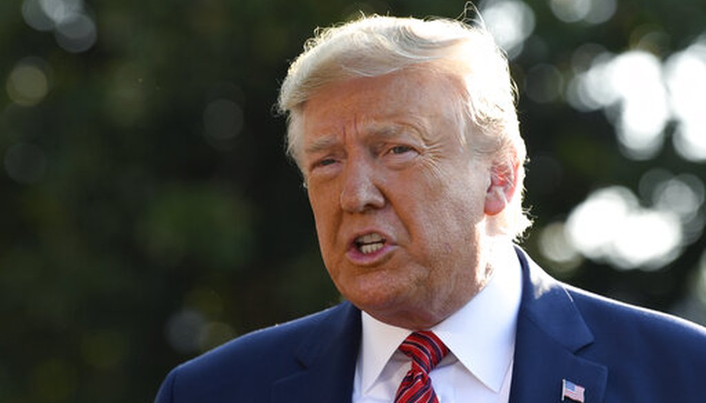 President Donald Trump talks with reporters on the South Lawn of the White House on Sept. 22, 2019, as questions swirled about his actions with Ukraine, which reportedly inspired a whistleblower complaint. (AP)