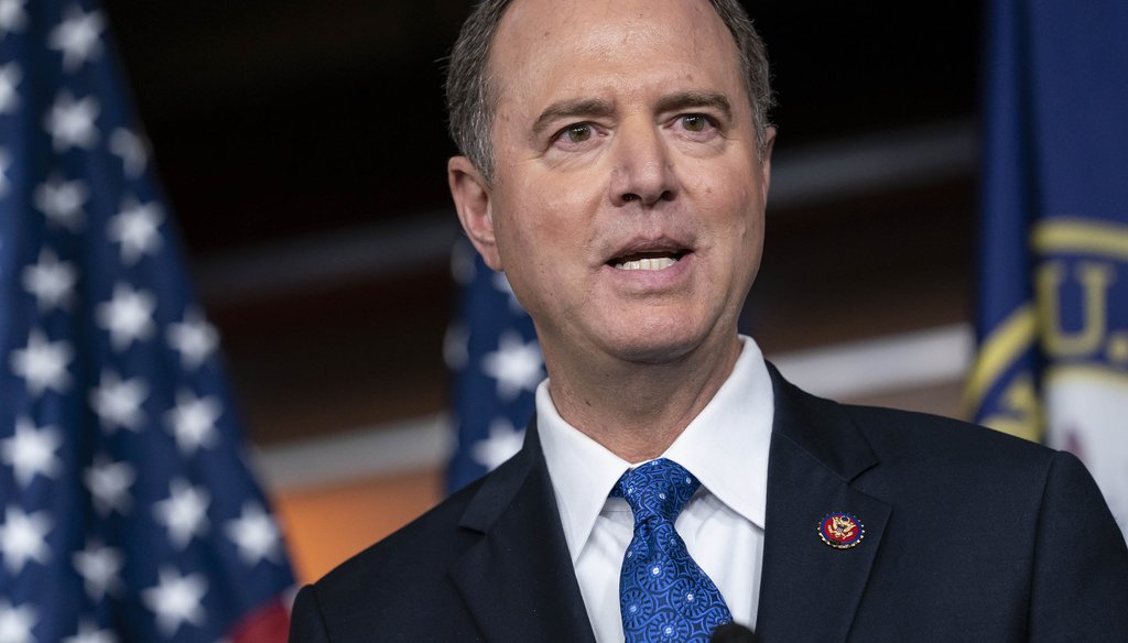 ouse Intelligence Committee Chairman Adam Schiff, D-Calif., talks to reporters on, Sept. 25, 2019. (AP)