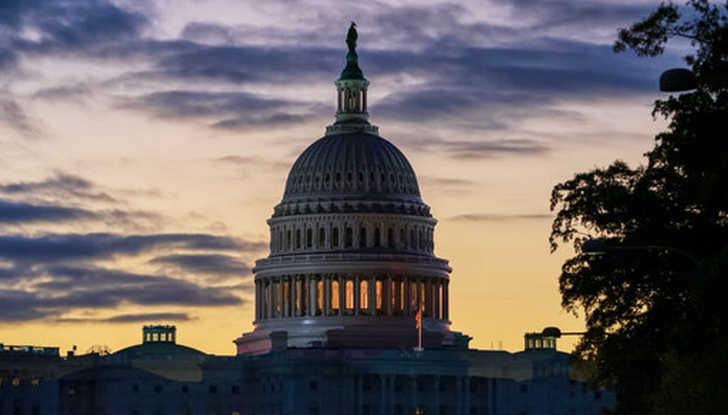 The Capitol is seen at dawn in Washington on Oct. 29, 2019. (AP/Applewhite)