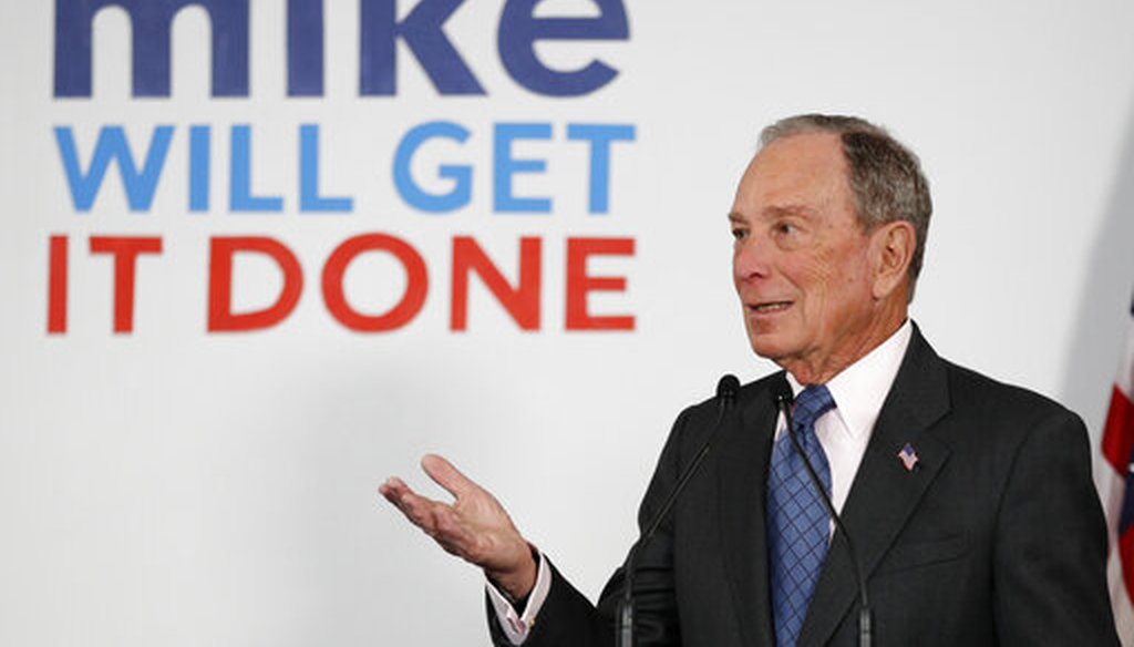 Democratic presidential candidate and former New York City Mayor Michael Bloomberg speaks to supporters at a campaign office in Scarborough, Maine, on Jan. 27, 2020. (AP/Bukaty)