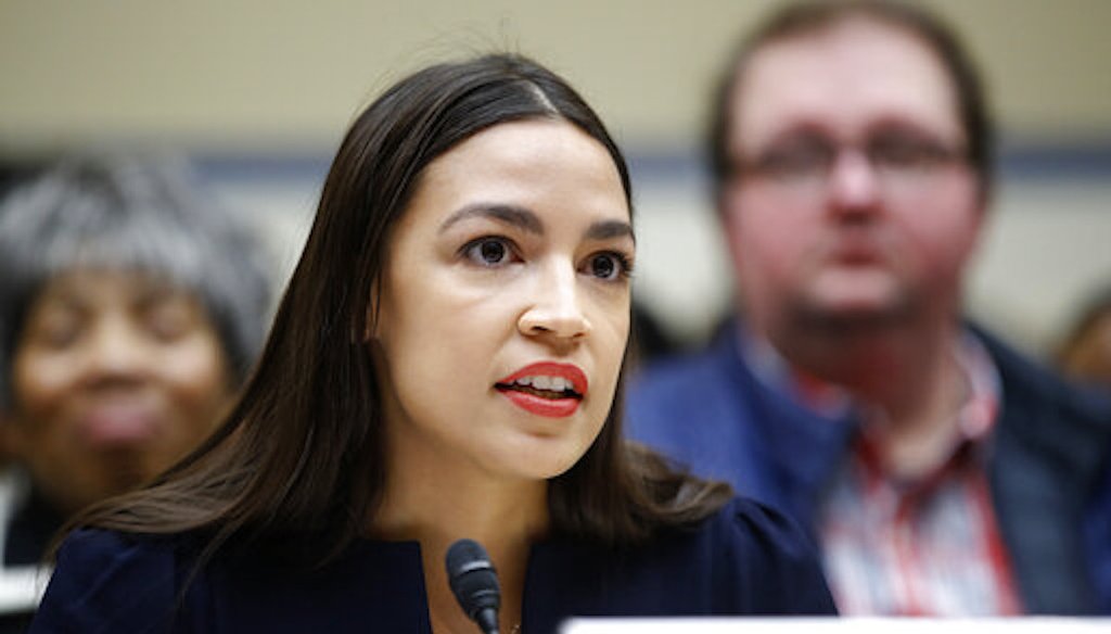 Rep. Alexandria Ocasio-Cortez, D-N.Y., testifies on the Trump administration's proposed poverty line calculation changes before a subcommittee of the House Committee on Oversight and Reform on Capitol Hill, Feb. 5, 2020. (AP)