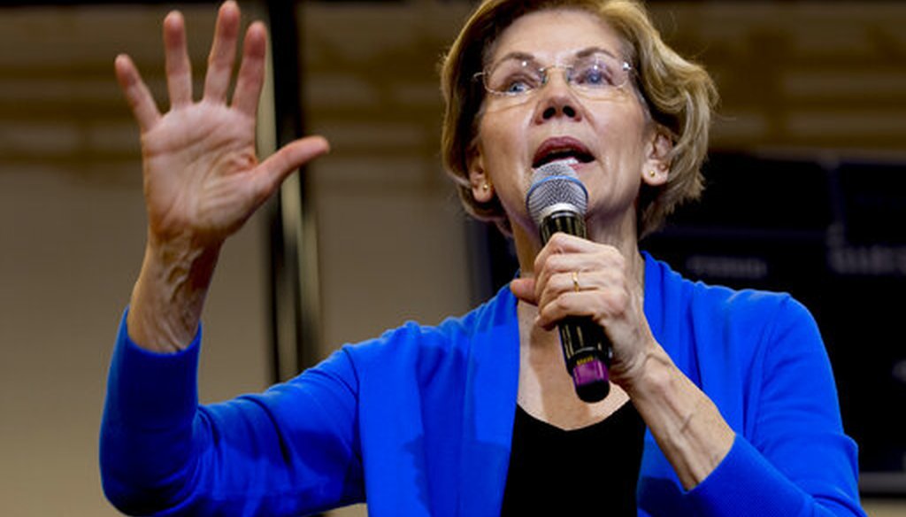 Democratic presidential candidate Elizabeth Warren at a campaign stop in Nashua, N.H., on Feb. 5, 2020. (AP)