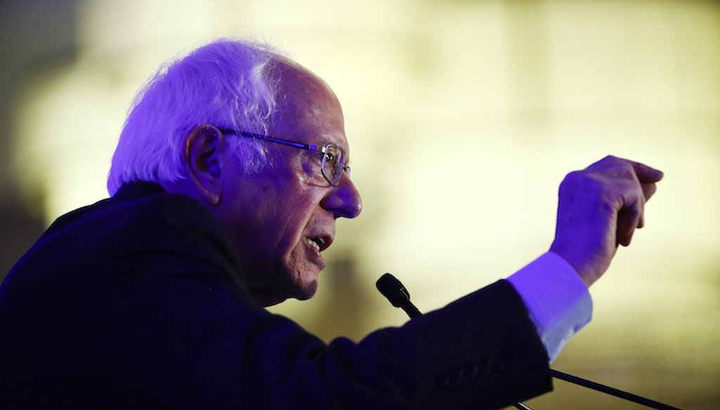 Democratic presidential candidate Sen. Bernie Sanders, I-Vt., speaks during First in the South Dinner, Monday, Feb. 24, 2020, in Charleston, S.C. (Associated Press)