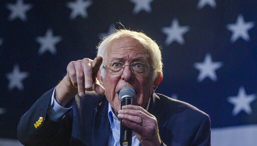 Democratic presidential candidate Bernie Sanders at a campaign event in Los Angeles on March 1, 2020. (AP)