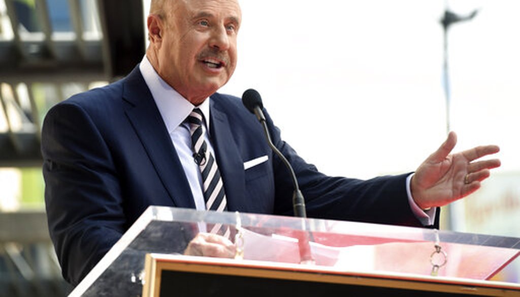 Dr. Phil McGraw speaks during a ceremony awarding him with a star on the Hollywood Walk of Fame in Los Angeles on Feb. 21, 2020. (AP/Pizzello)