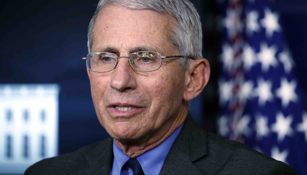 In this April 13, 2020 file photo, Dr. Anthony Fauci, director of the National Institute of Allergy and Infectious Diseases, speaks about the coronavirus in the James Brady Press Briefing Room at the White House in Washington. (AP)