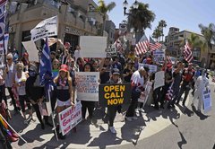 Fact-checking a California reopen protest video