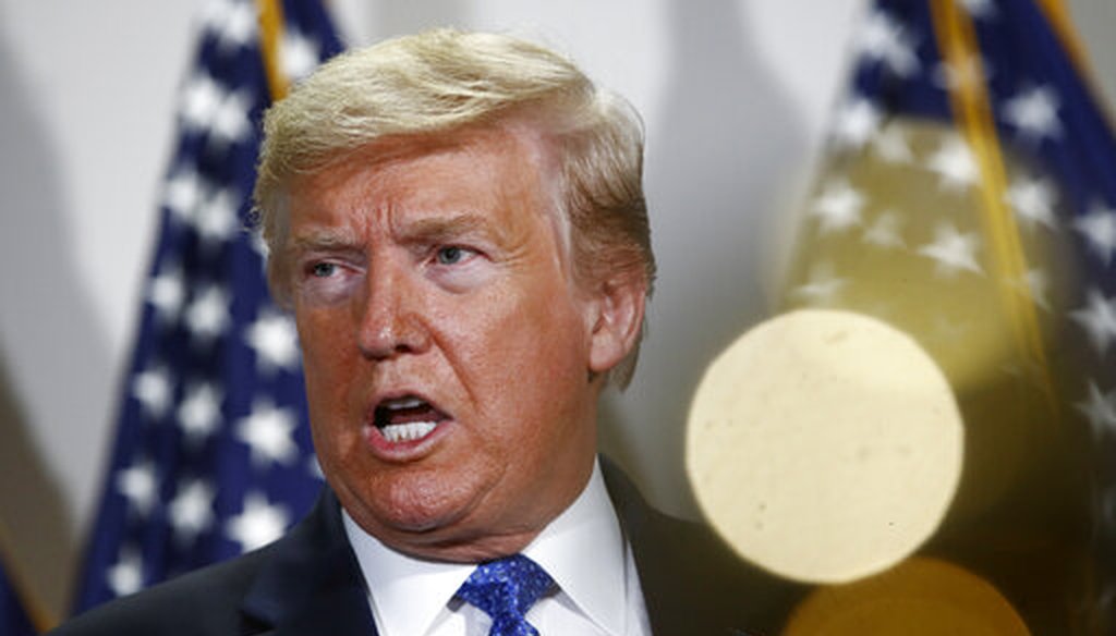 President Donald Trump speaks with reporters on Capitol Hill in Washington on May 19, 2020. (AP/Semansky)